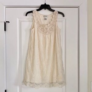 Flowy Short Ivory Lace Dress